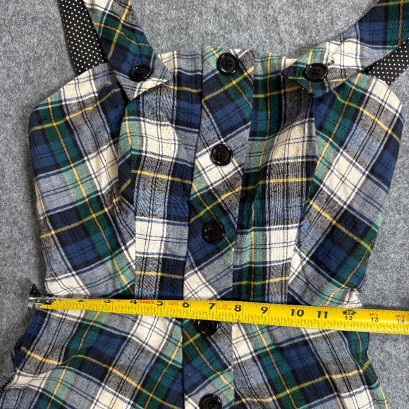 Vtg 70s “Denise Are Here!” Plaid Flannel Maxi Dress Sz 7/8 Retro Cottagecore - Picture 13 of 16